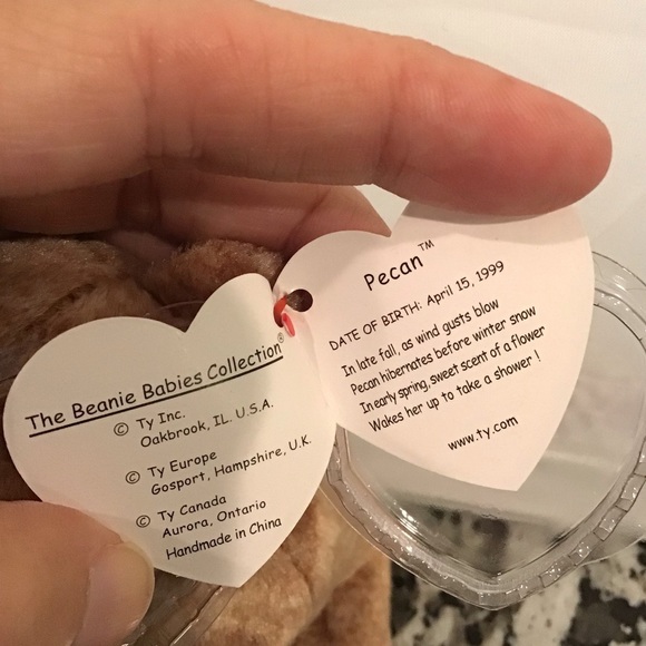 Ty Beanie Babies Almond and Pecan (2) Bears NWT - Picture 7 of 9